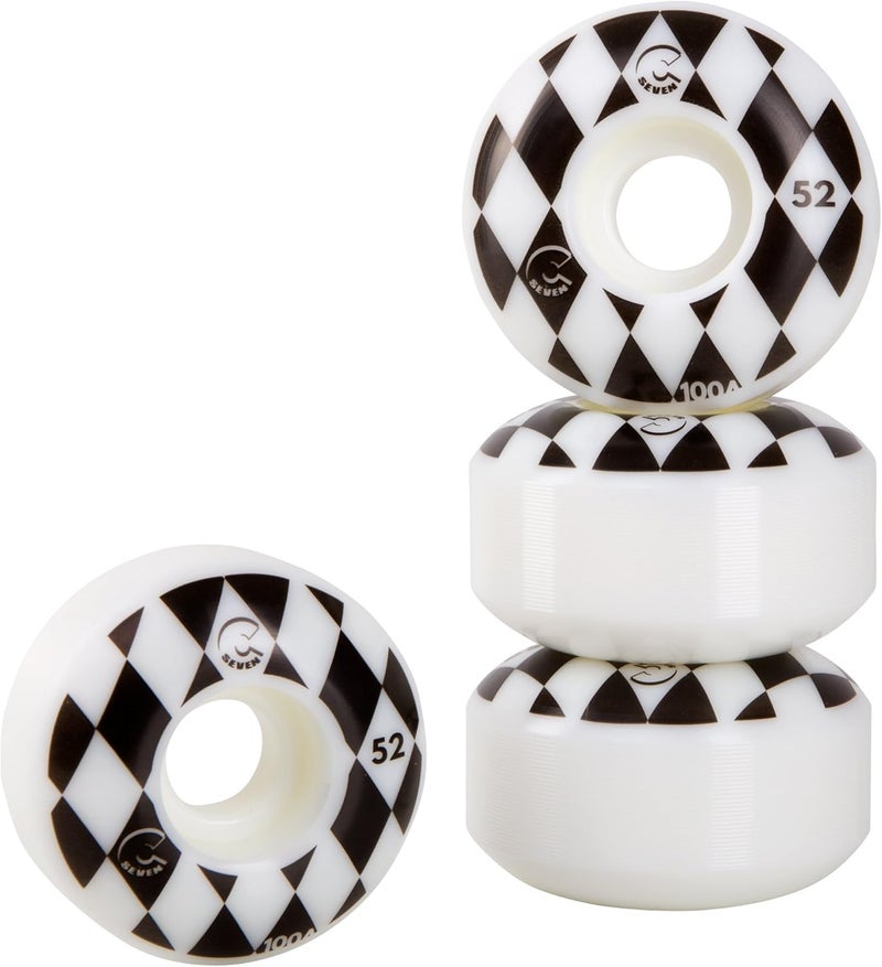Cal 7 Catch-22 Skateboard Wheels, 52mm & 100A, Black & White Design, Great for Trick, Street & More - Image 2